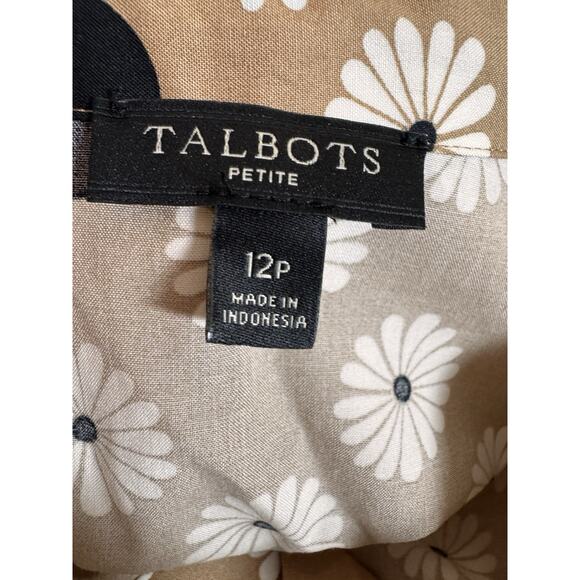 NWOT TALBOTS FLORAL DOT POPLIN SHIRTDRESS Size 12 P Coastal Preppy - Picture 12 of 13